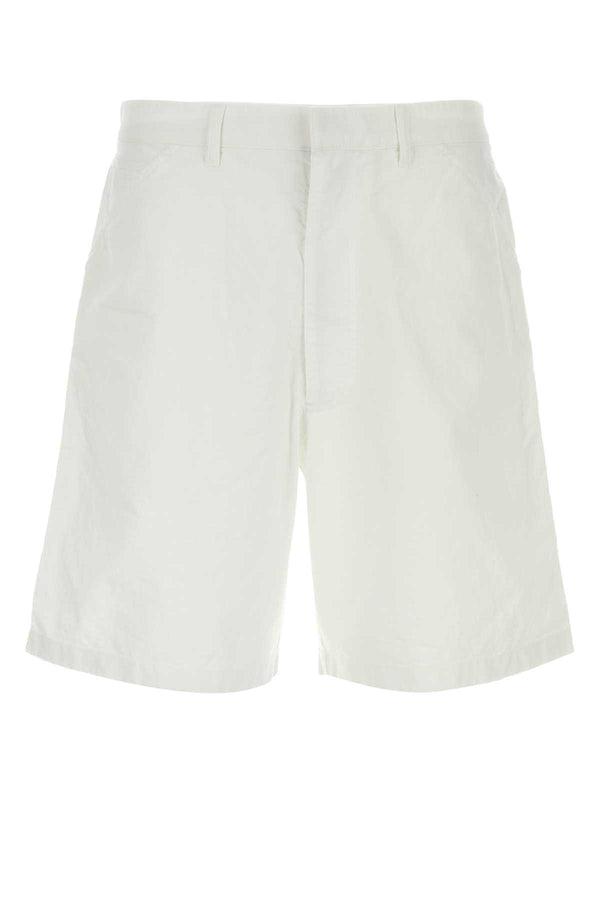 Prada 100% Cotton bermuda shorts in white