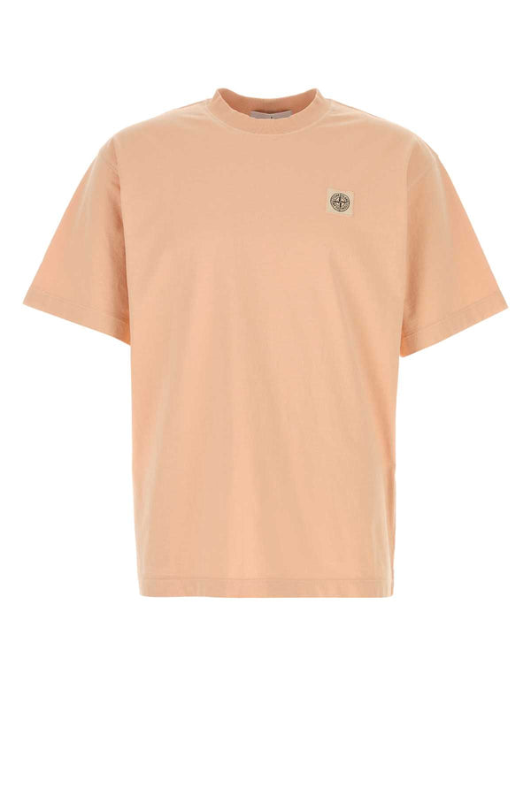 Stone Island 100% Cotton t-shirt in peach