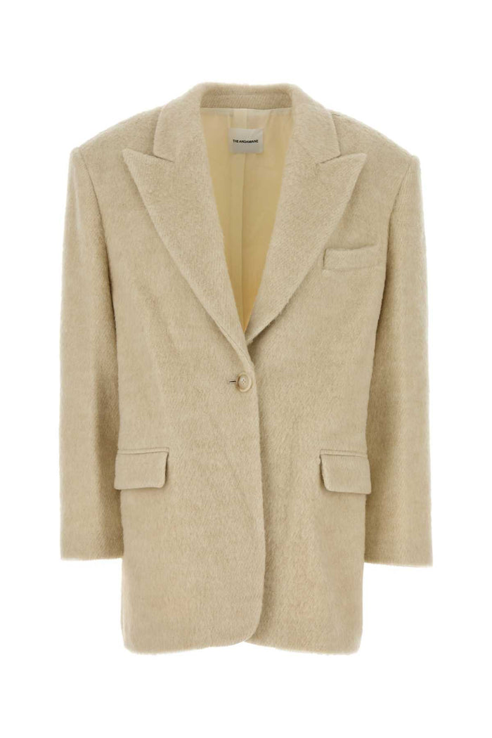 Sand Acrylic Blend Coat Ivory Giacche E Gilet