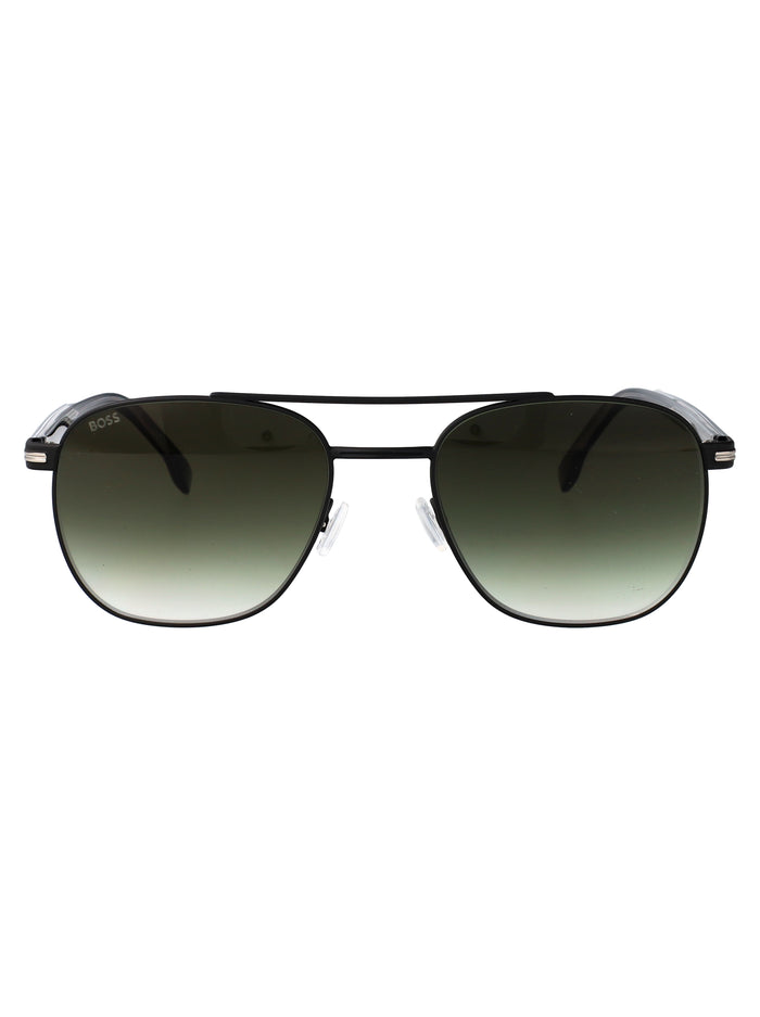 Boss 1723-S Matte Silver Black Stainless Steel Sunglasses