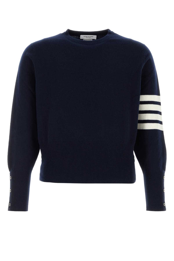 Thom Browne 100% cashmere sweater in navy