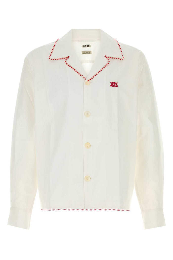 White Poplin Shirt Cream Exterior: Cotton Camicie