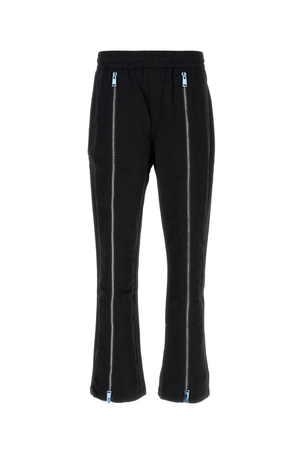 Purple Denim Track 100% Nylon trousers in black
