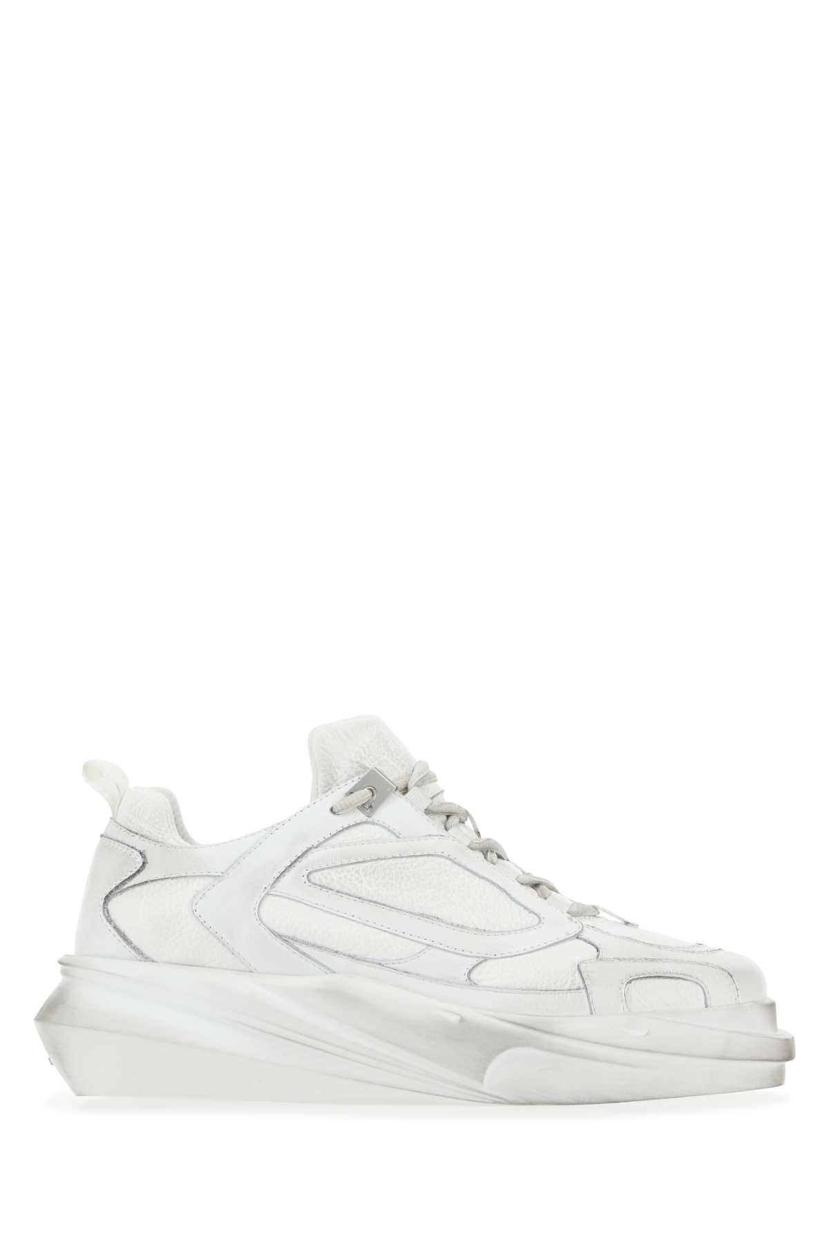 White Leather Hiking Sneakers Wth0001