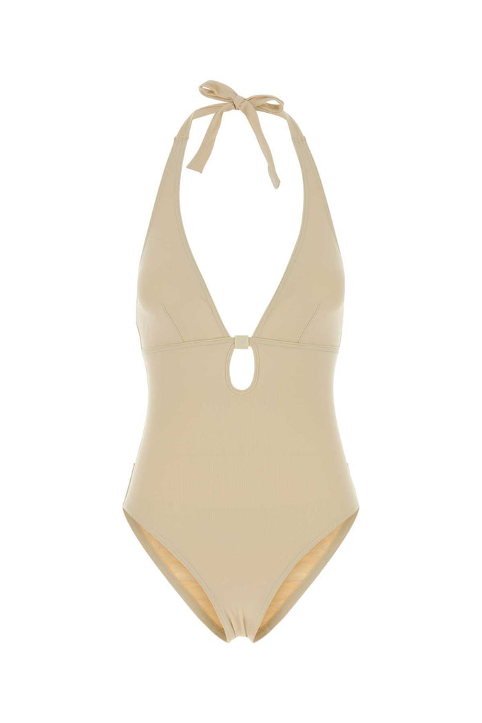 Cream Stretch Nylon Harmony Swimsuit Panama Costumi Da Bagno