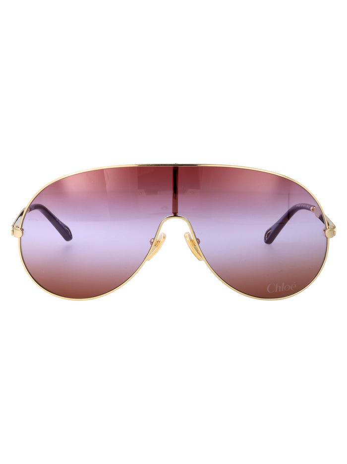Ch0283s Gold-gold-red Metal Sunglasses