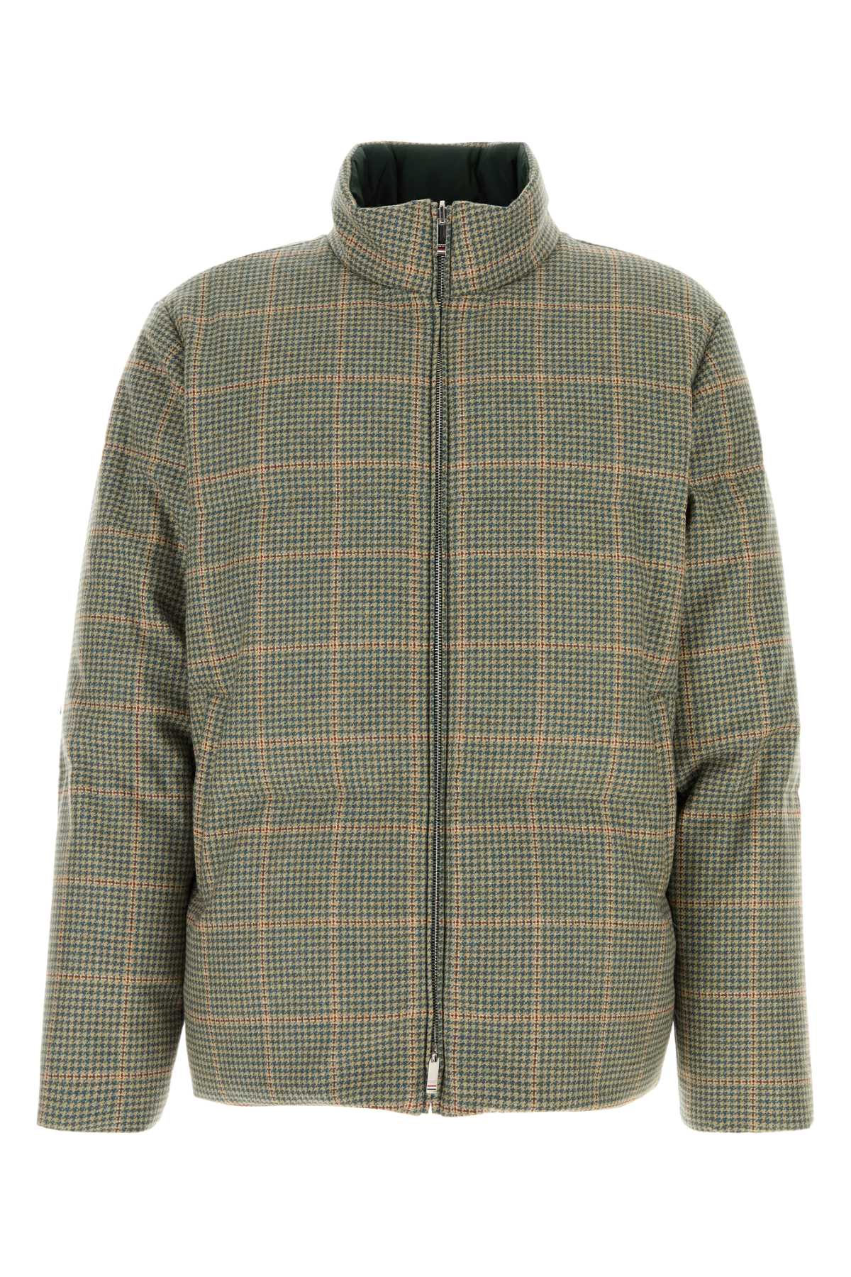 Embroidered Wool Reversible Down Jacket Dkgreen Piumini