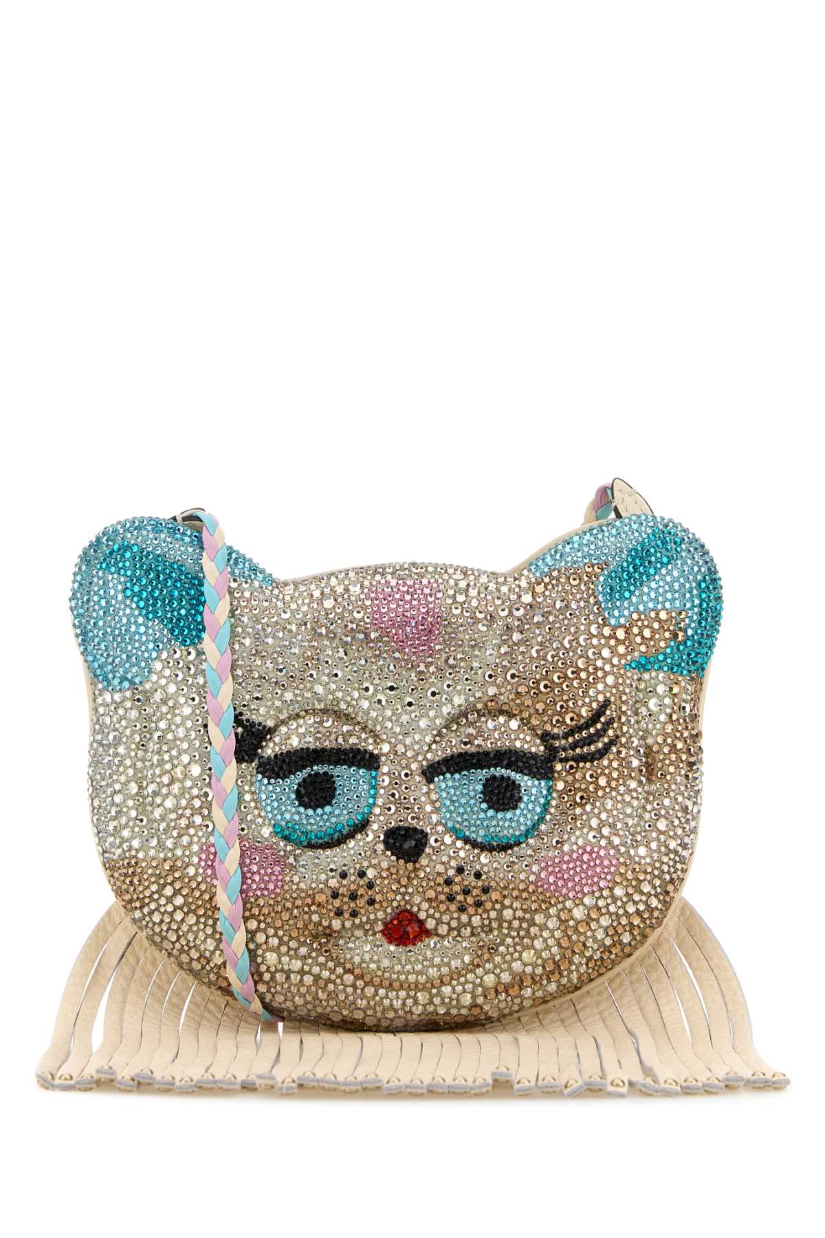 Embellished Leather Le Chat De La Maison Crossbody Bag Multicolorbutterwhitelightivory Borse A Tracolla