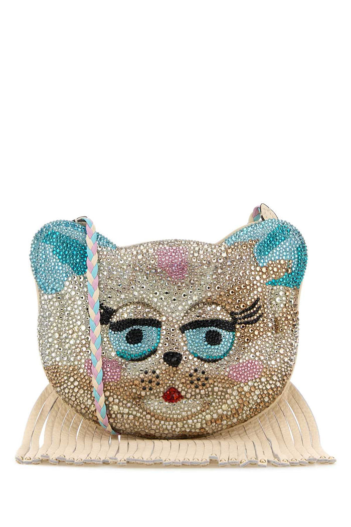 Embellished Leather Le Chat De La Maison Crossbody Bag Multicolorbutterwhitelightivory Borse A Tracolla