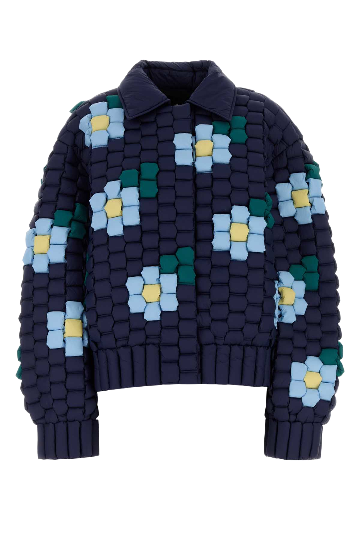 Navy Blue Nylon Down Jacket Navyblue Giacche E Gilet