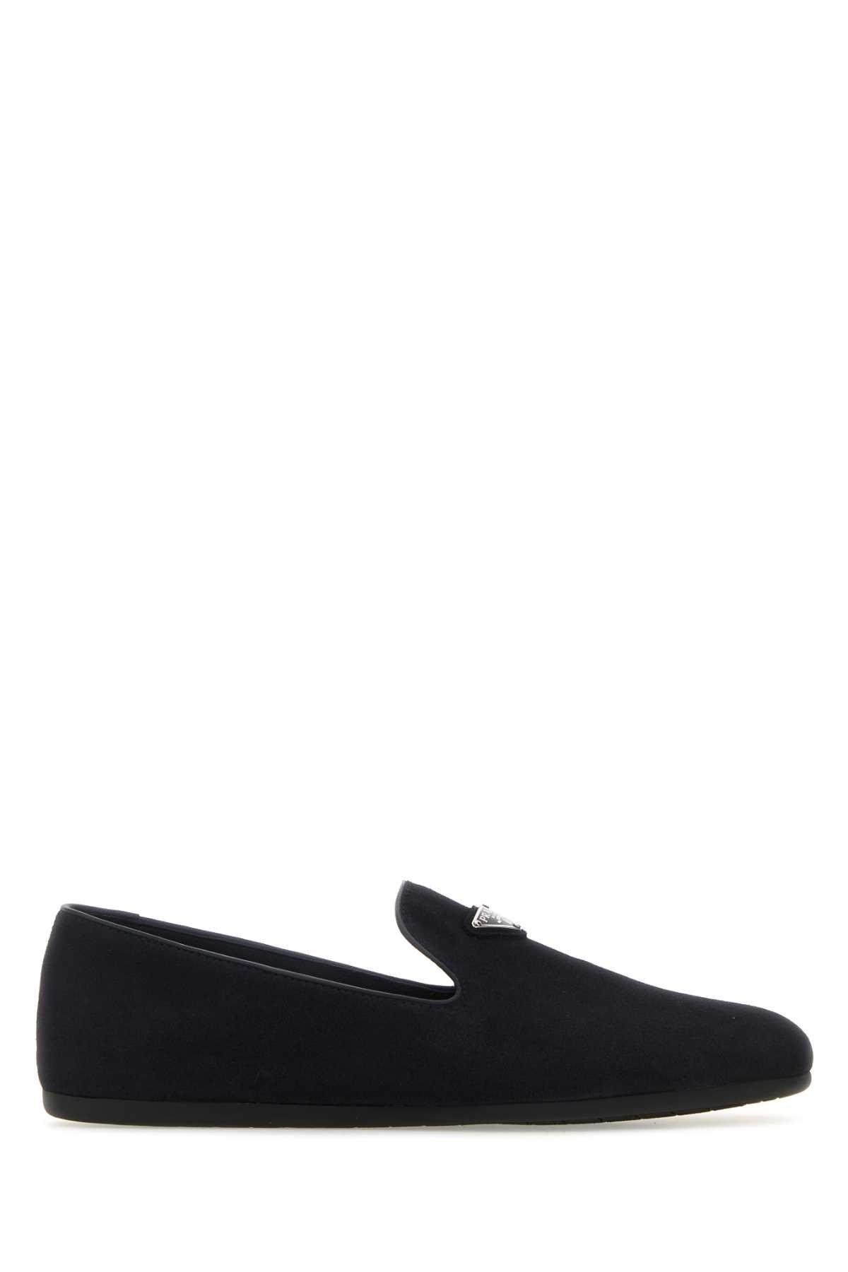 Midnight Blue Suede Loafers Blu Mocassini