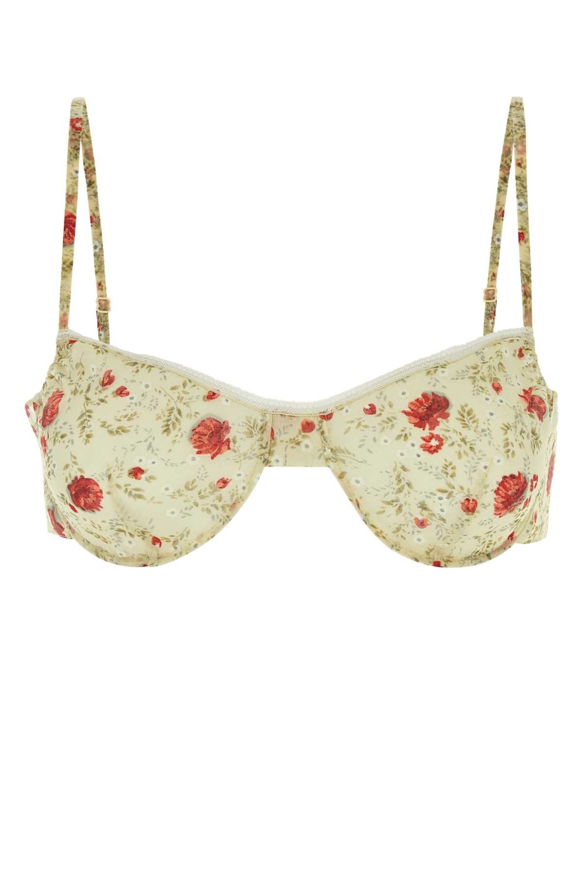 Printed Nylonette Crop-Top Rosso Pa Pl Maglie