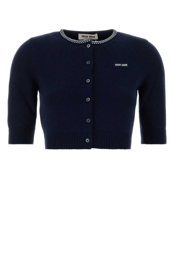 Miu Miu 100% Cotton cardigan in navy