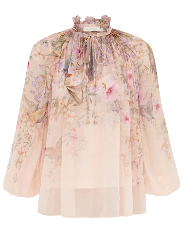 Billow Rebellion Blouse Ivory Viscose Tops