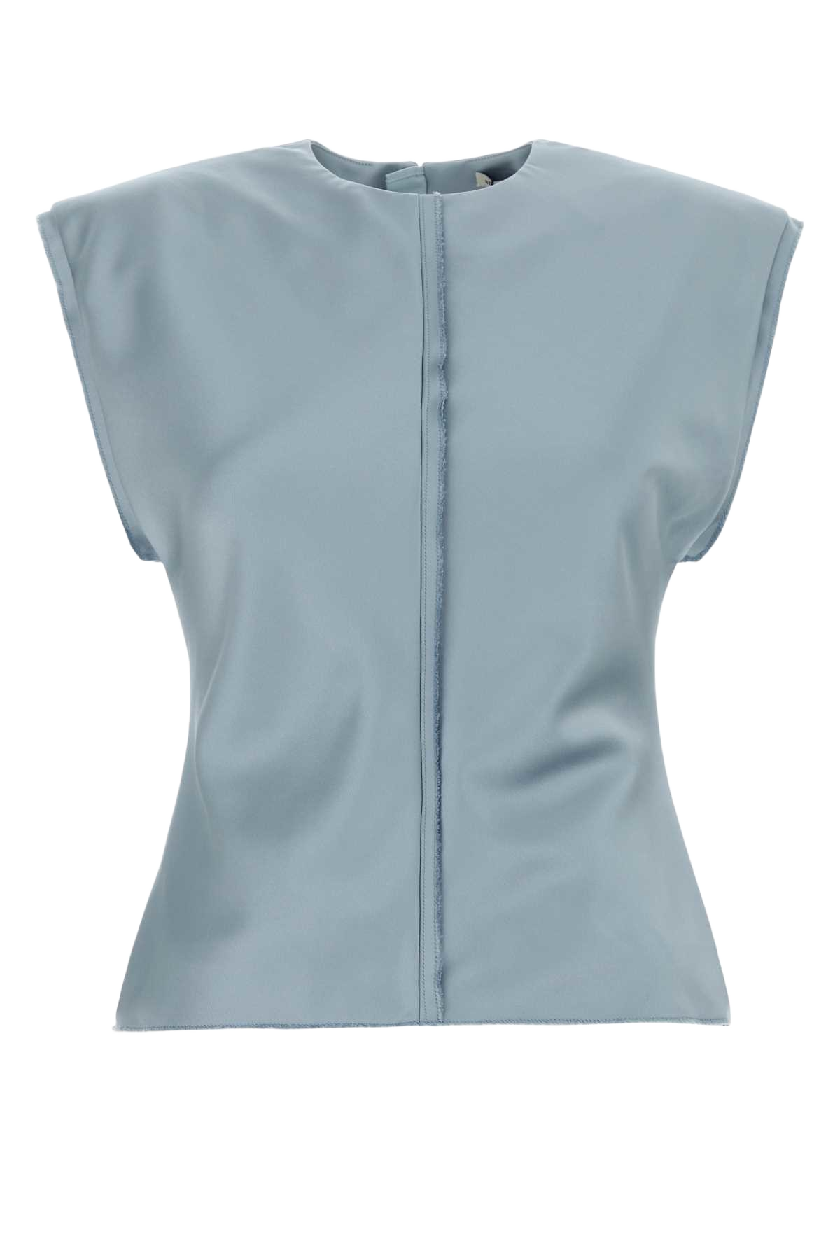 Light Blue Stretch Satin Top Sky Maglie
