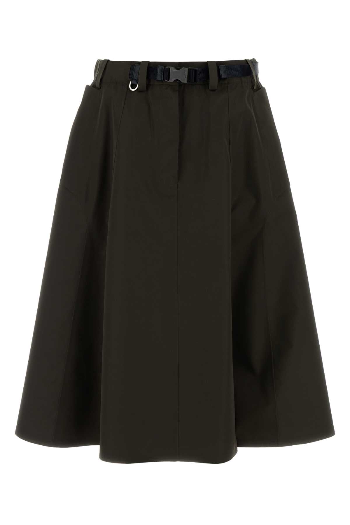 Army Green Tech Fabric Skirt Mimetico Gonne