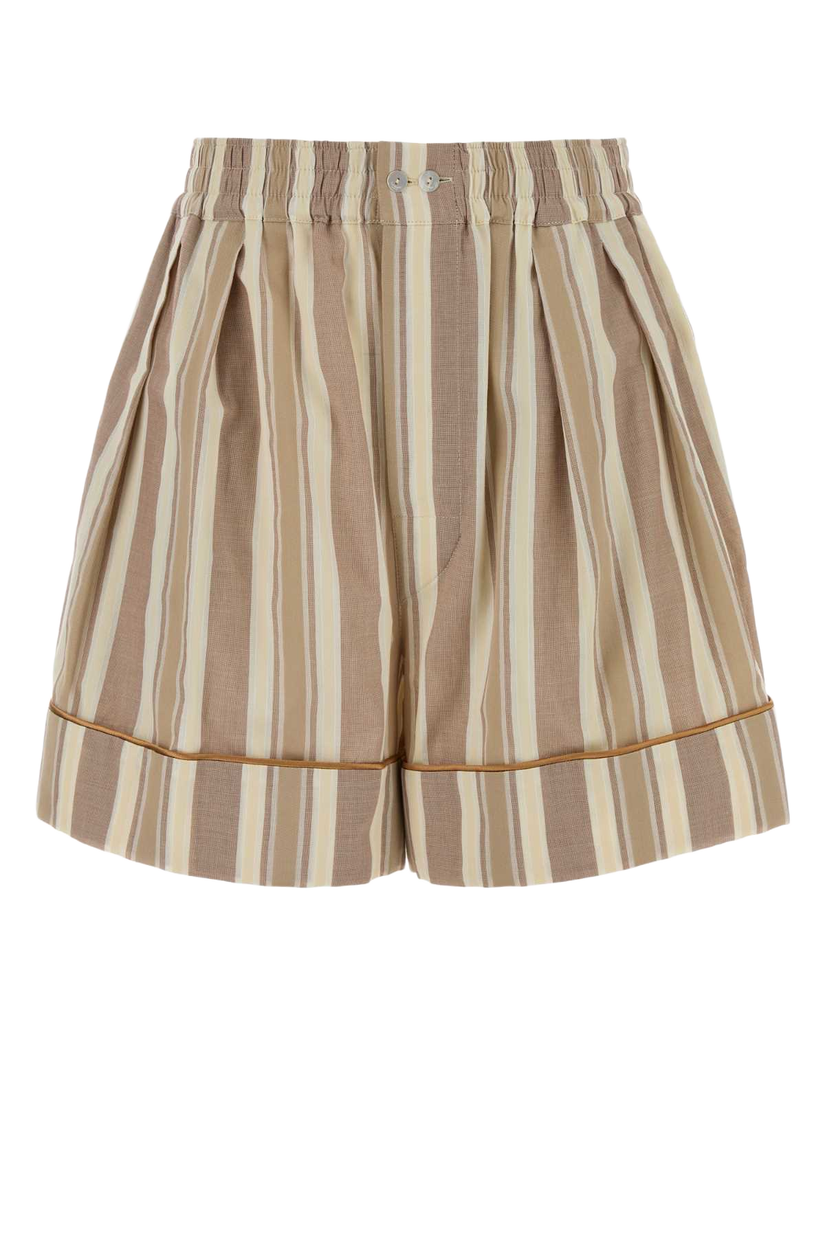 Embroidered Cotton Shorts Praline Exterior