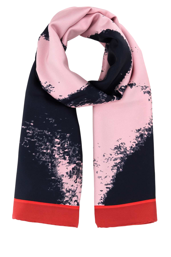 Printed Twill Foulard Painterspinknavy Exterior: Silk Sciarpe E