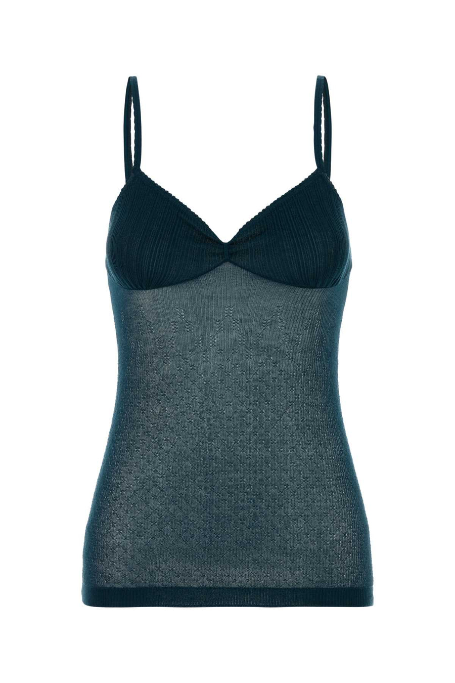 Victoria Beckham 85% Cotton 15% Nylon tank top in teal