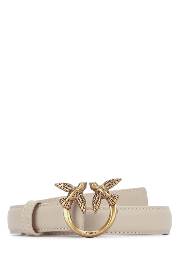 Pinko Berry 100% Leather belt in beige