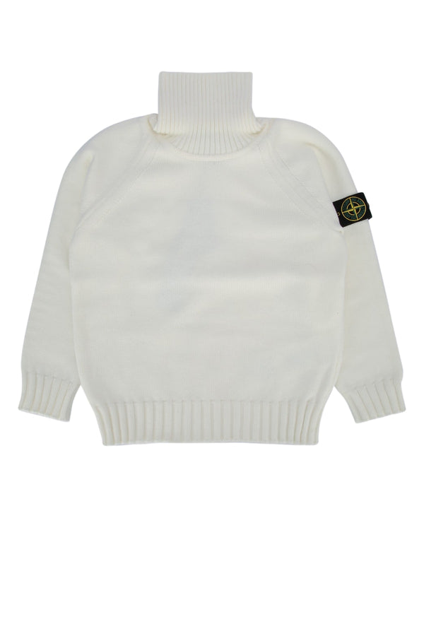 Stone Island Kids 79% Cotton sweater in white