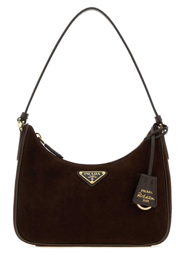 Prada Exterior: 100% Leather; Lining: 100% Fabric; Finishing: Golden metal shoulder bag in brown