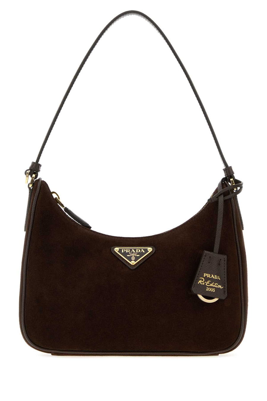 Prada Exterior: 100% Leather; Lining: 100% Fabric; Finishing: Golden metal shoulder bag in brown