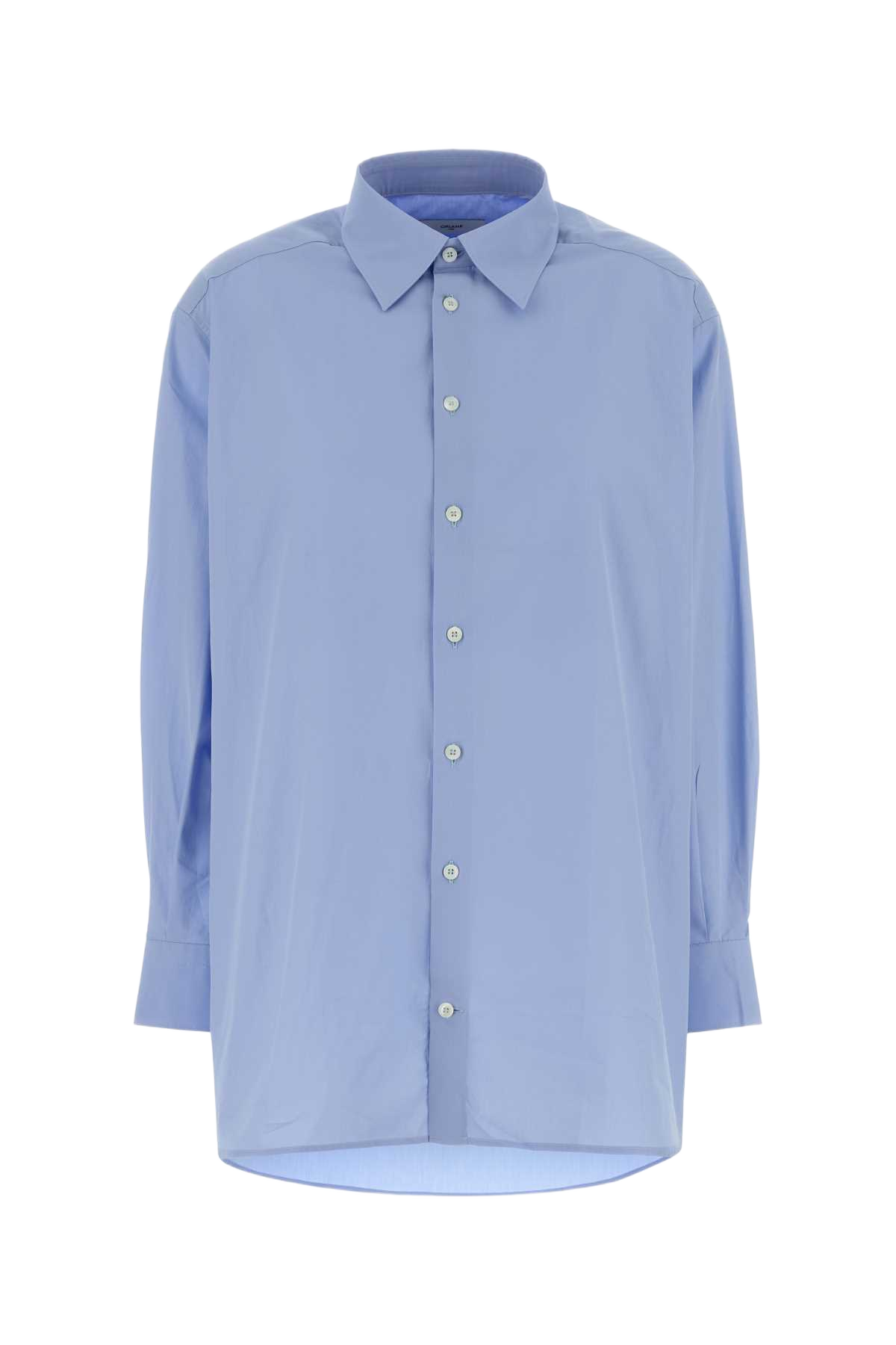 Cerulean Blue Poplin Oversize Shirt Exterior: Fabric Camicie