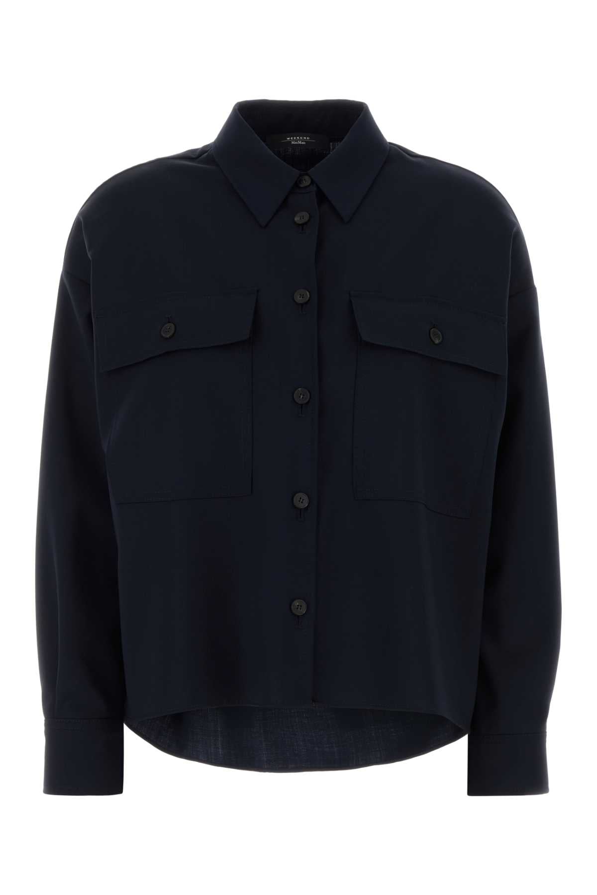 Dark Blue Wool Mulino Shirt Exterior: Virign Camicie