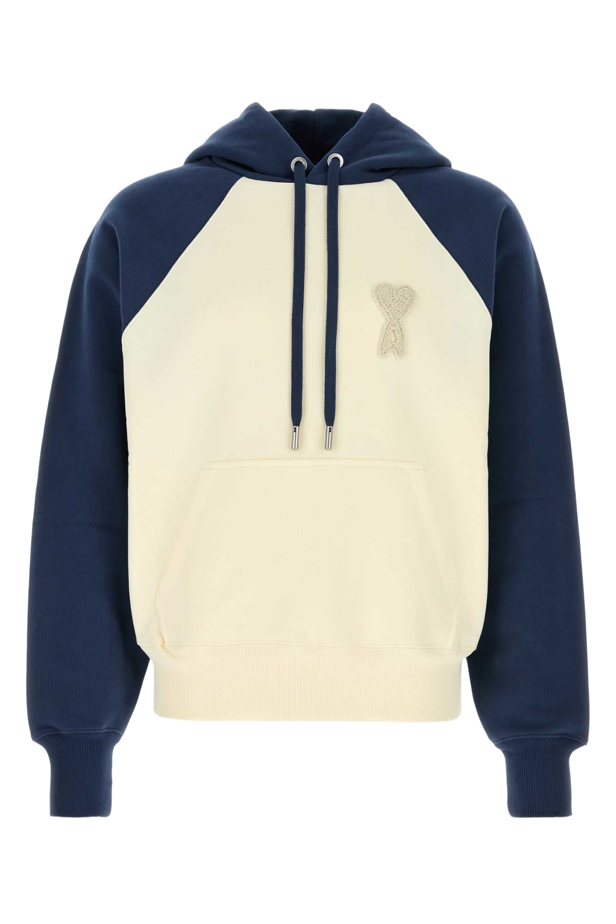 Two-Tone Cotton Sweatshirt Blanccremeencre Exterior: Felpe