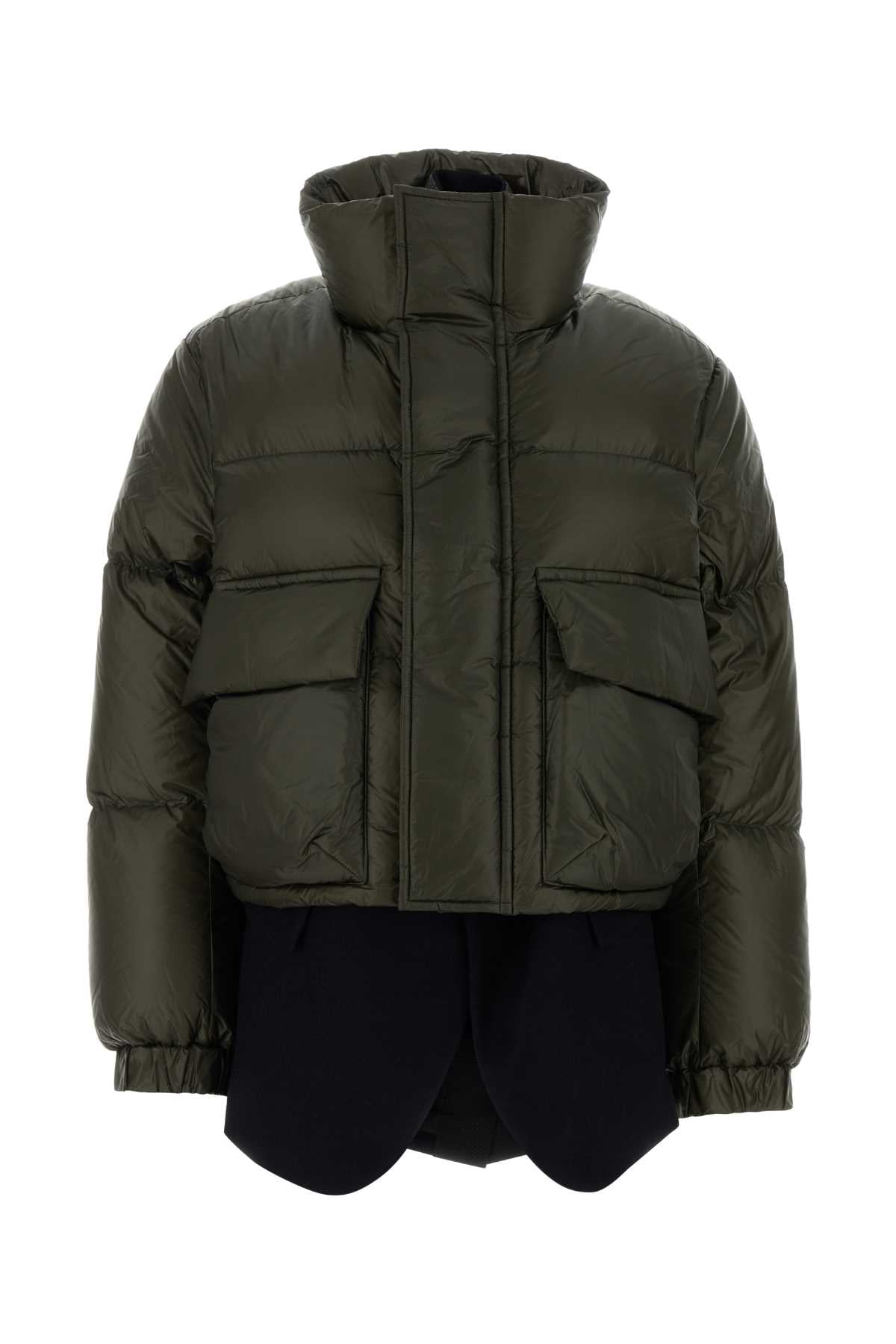 Olive Green Nylon Down Jacket Khakinavy Camicie