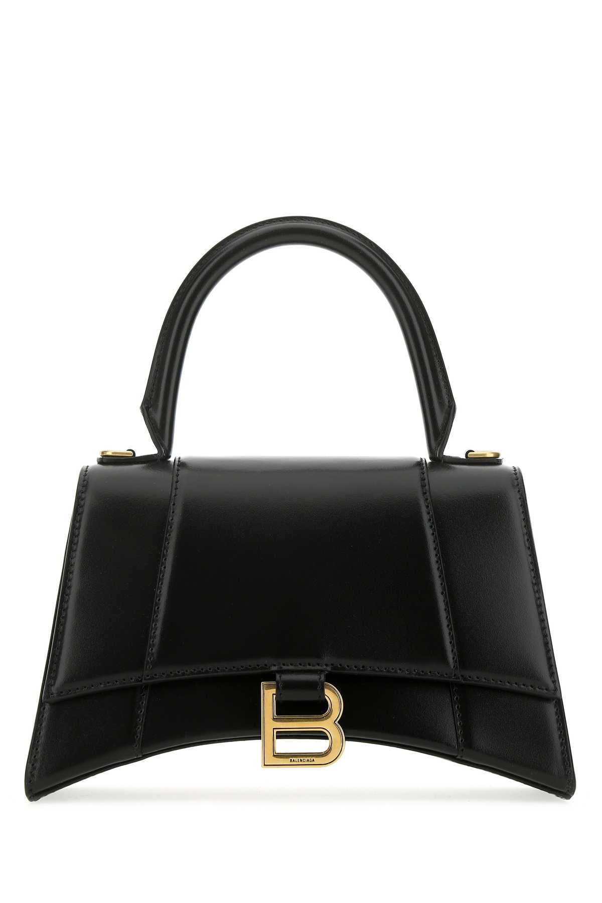 Black Leather Small Hourglass Handbag 1000 T Domesticated Calf Le Borse A Mano