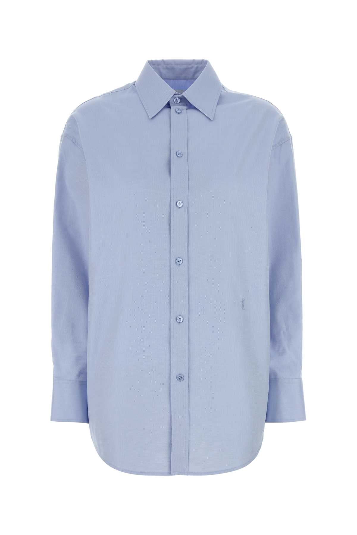 Powder Blue Oxford Shirt Bleu Blanc Exterior: Cotton Camicie