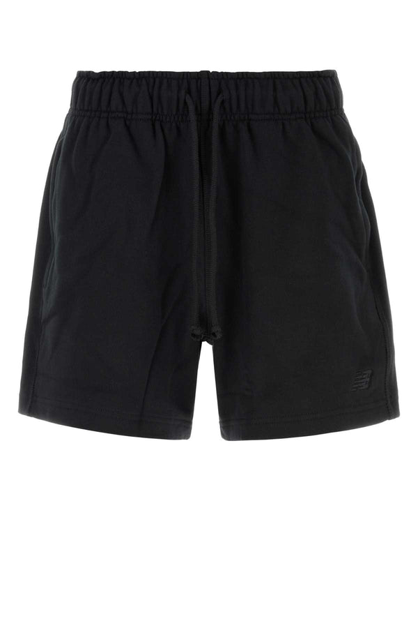 New Balance French 100% Cotton bermuda shorts in black