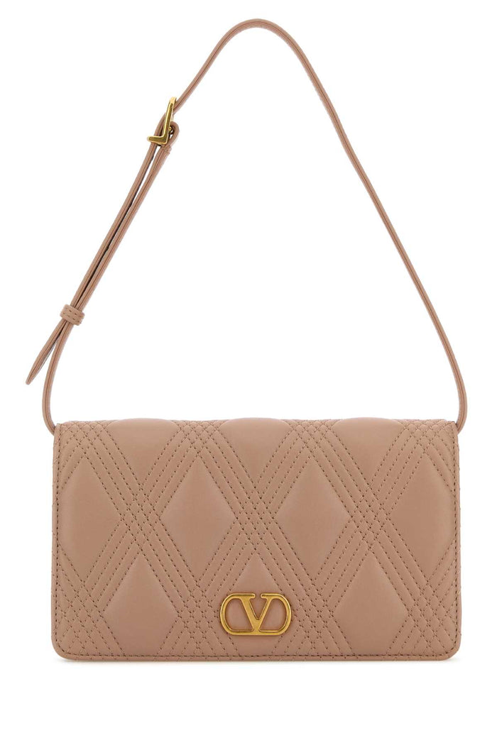 Antiqued Pink Leather Vlogo Signature Shoulder Bag Gf9 Borse A Mano