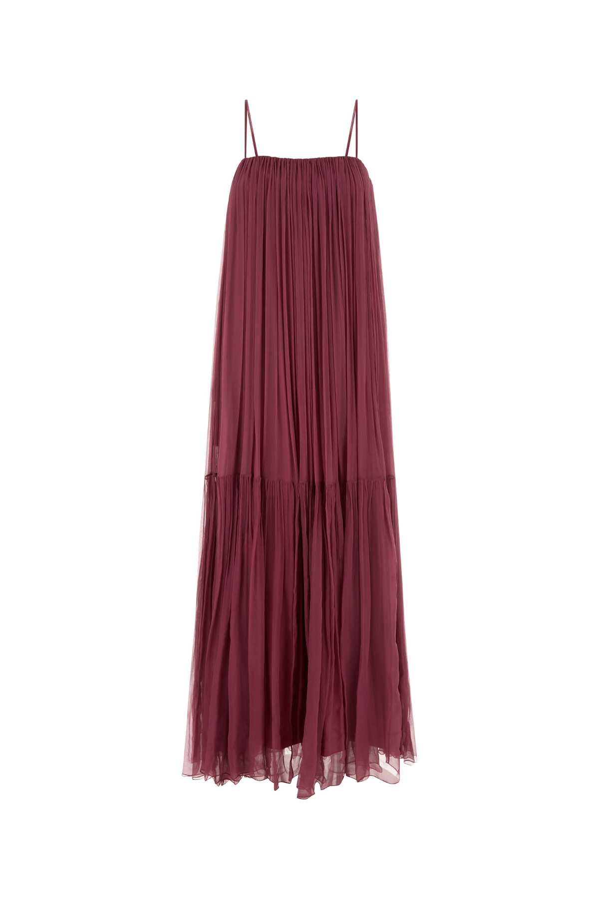 Tyrian Purple Silk Long Dress Divinered Abiti Lunghi