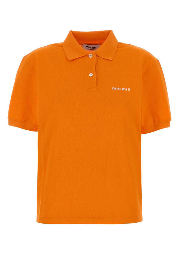 Orange Piquet Polo Shirt Arancio Exterior: Cotton Maglieria