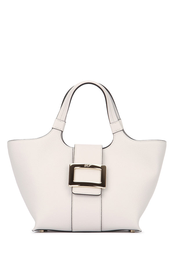 Roger Vivier Pebbled leather tote bag in white