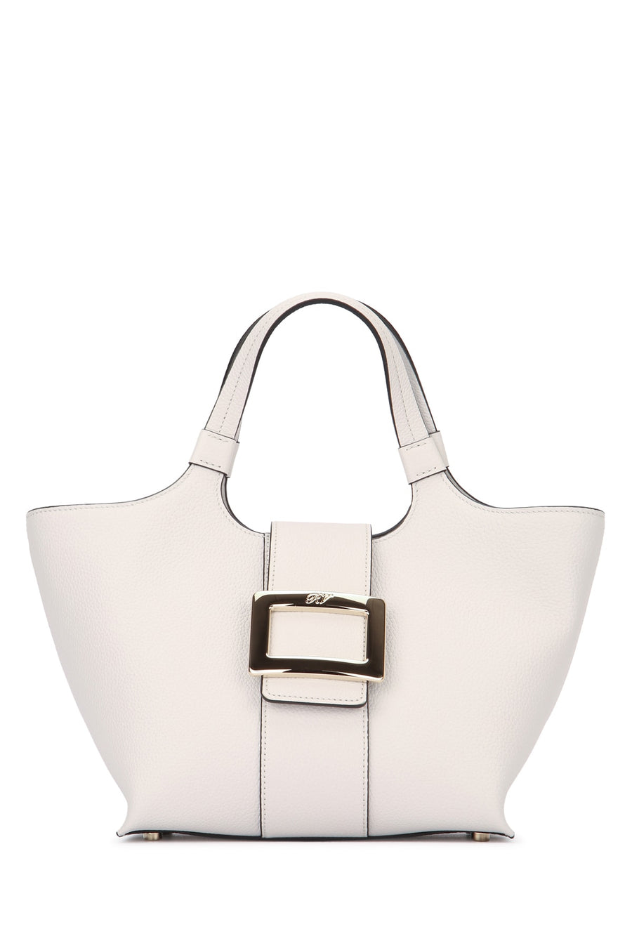 Roger Vivier Pebbled leather tote bag in white