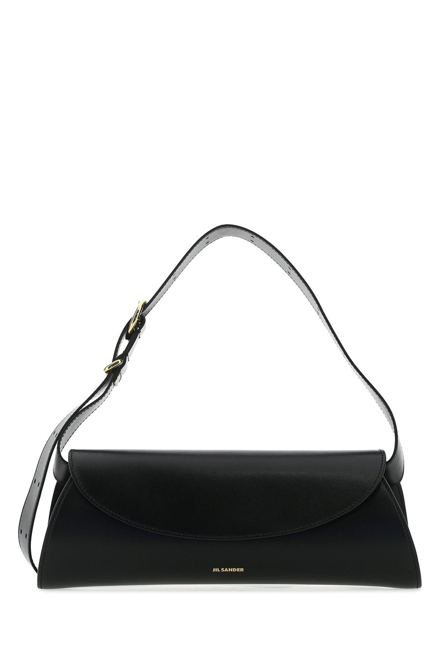 Jil Sander 100% Bovine leather body; 100% Sheep leather lining shoulder bag in black