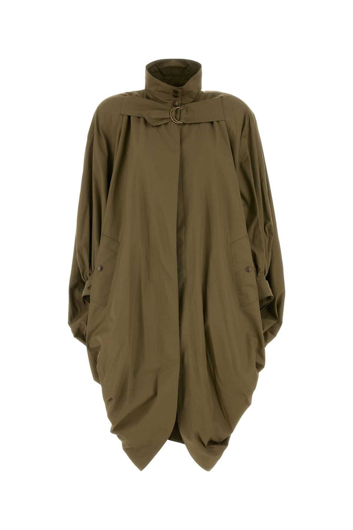 Olive Green Poplin Overcoat Amberolive Cappotti