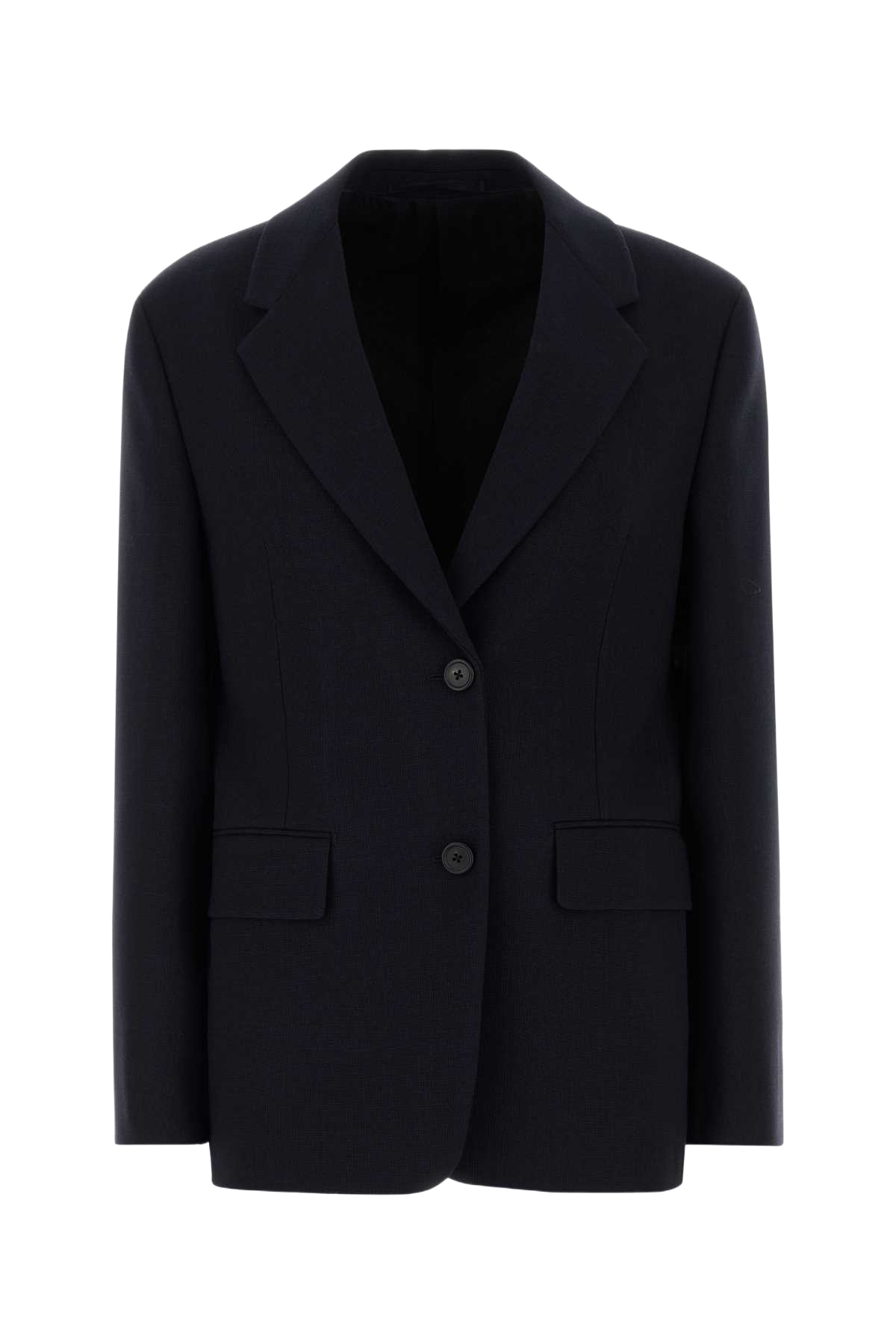 Midnight Blue Wool Blazer Bleu Giacche E Gilet