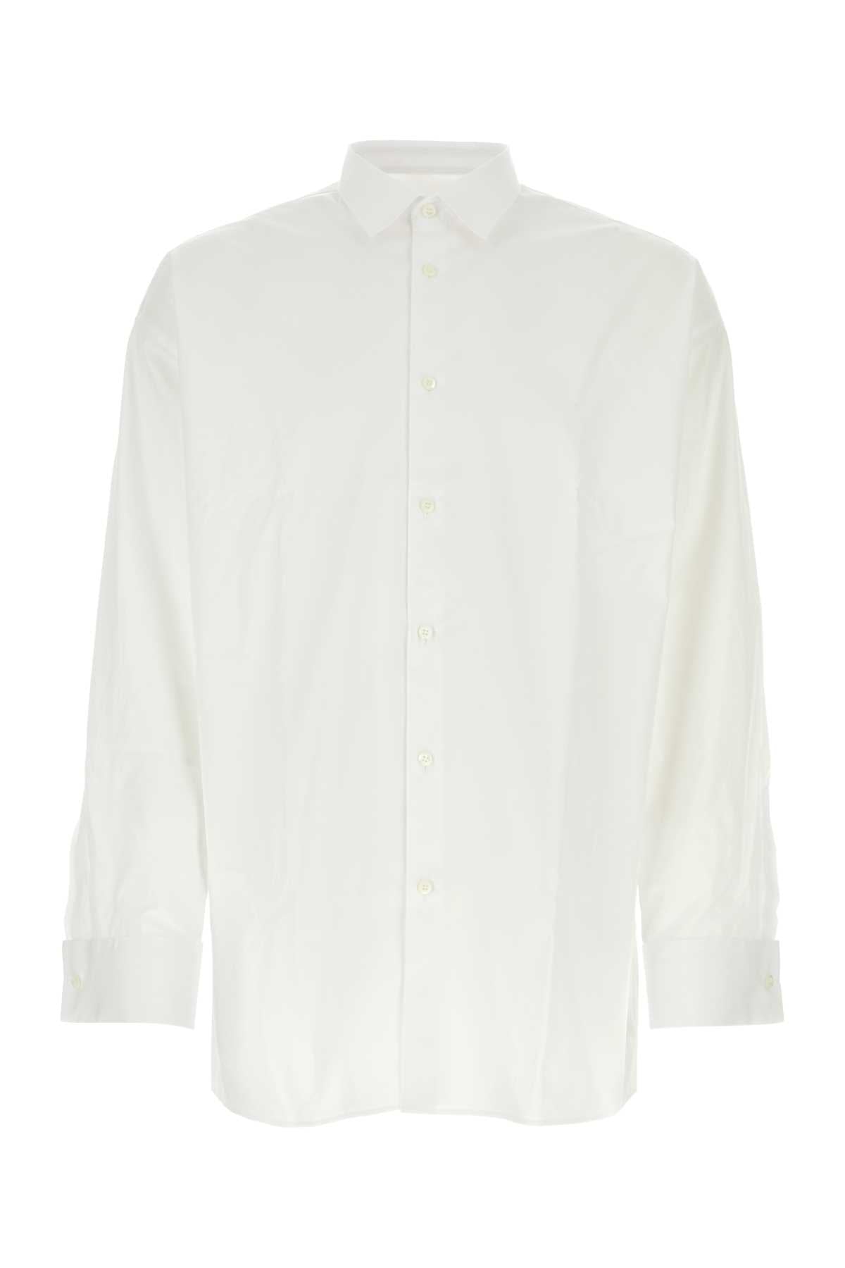 White Poplin Shirt Bianco Exterior: Cotton Camicie