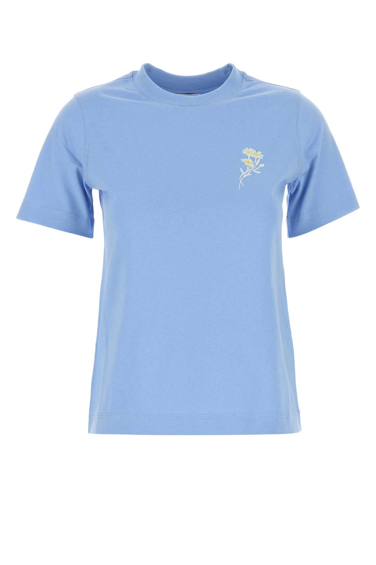 Cerulean Blue Cotton T-Shirt Bubble Exterior