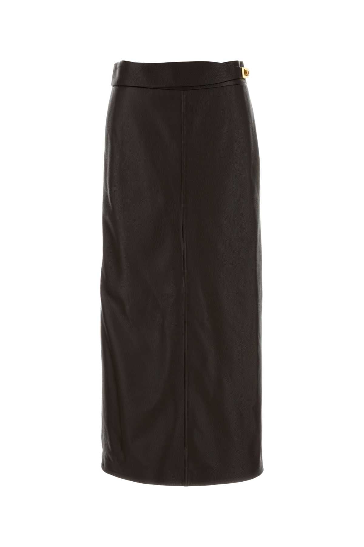 Dark Brown Leather Skirt Expresso Gonne