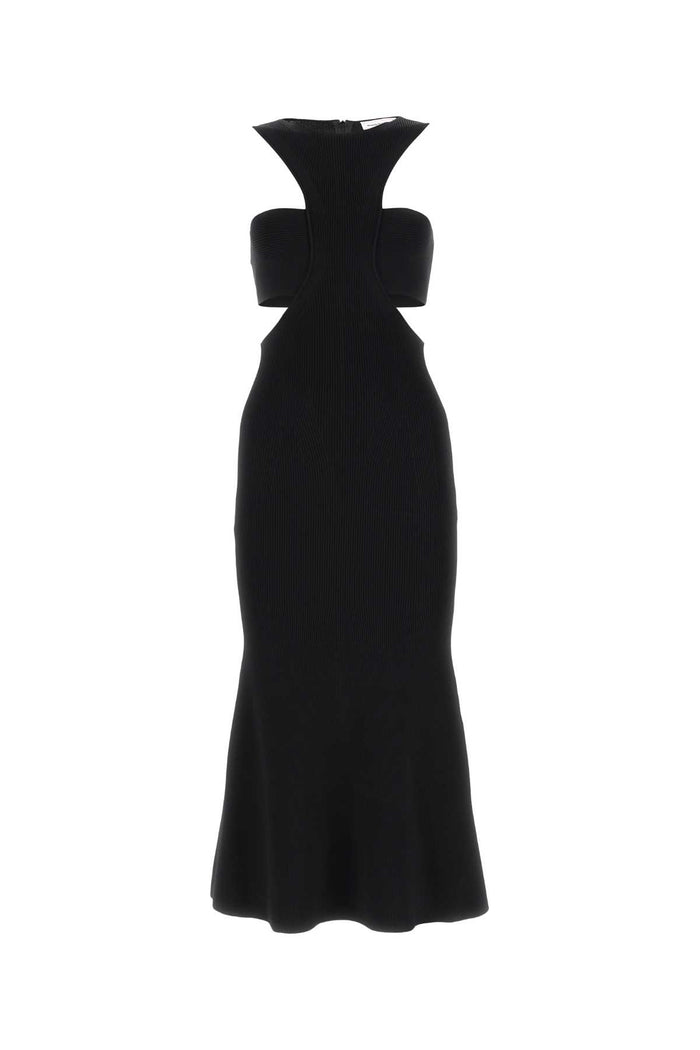 Black Viscose Blend Dress 1000 Exterior: Polyester Abiti Lunghi
