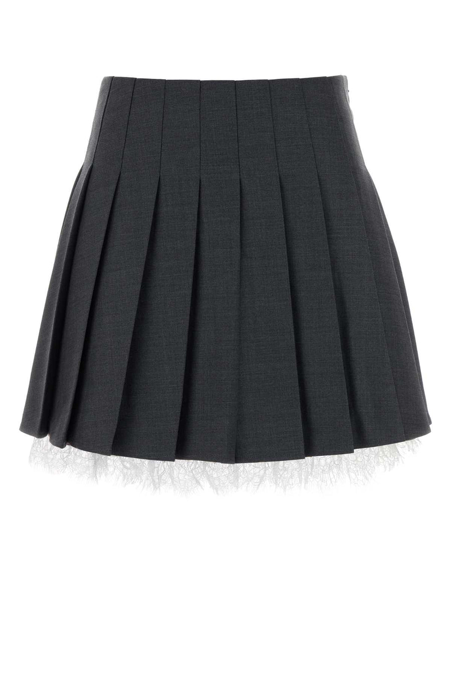 Self-Portrait Pleated Exterior: 51% Polyester 49% Wool; Lining: 100% Polyester skirt in gray