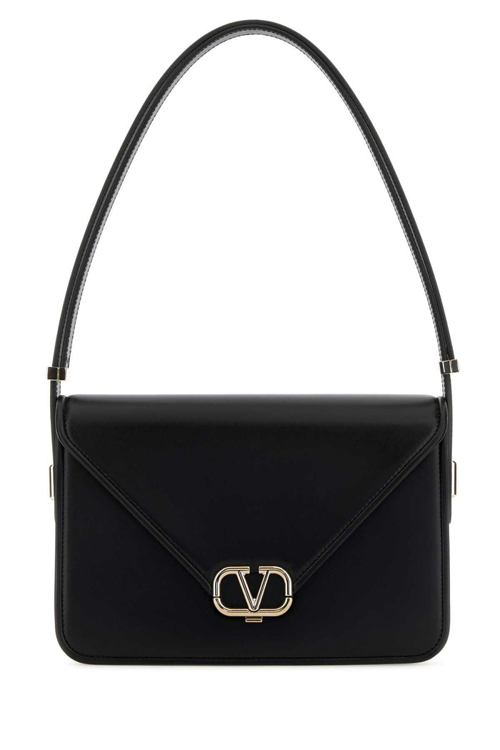 Black Leather Vlogo Shoulder Bag Nero Borse A Mano