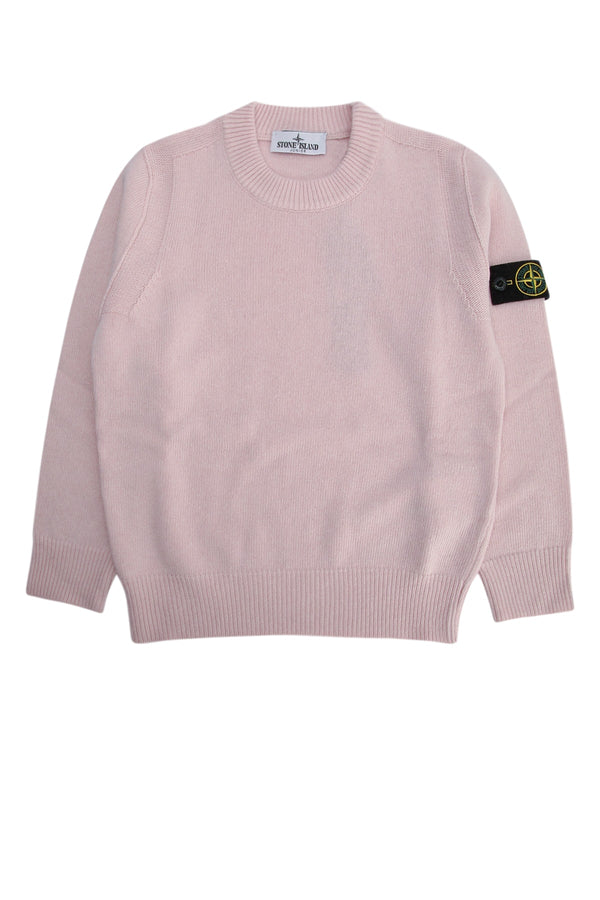 Stone Island Kids Neck 40% Virgin Wool sweater in pink
