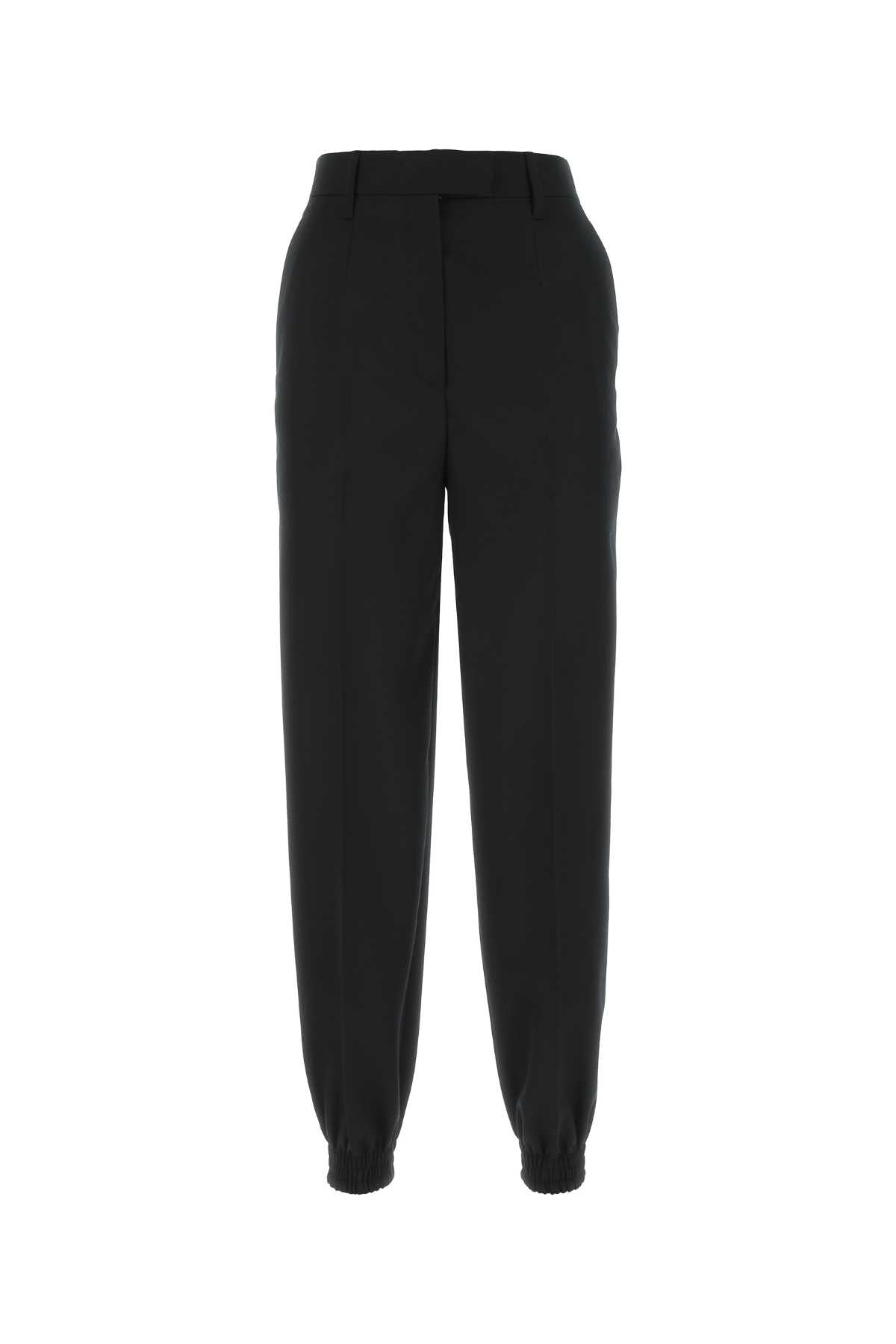 Black Wool Joggers Nero Pantaloni